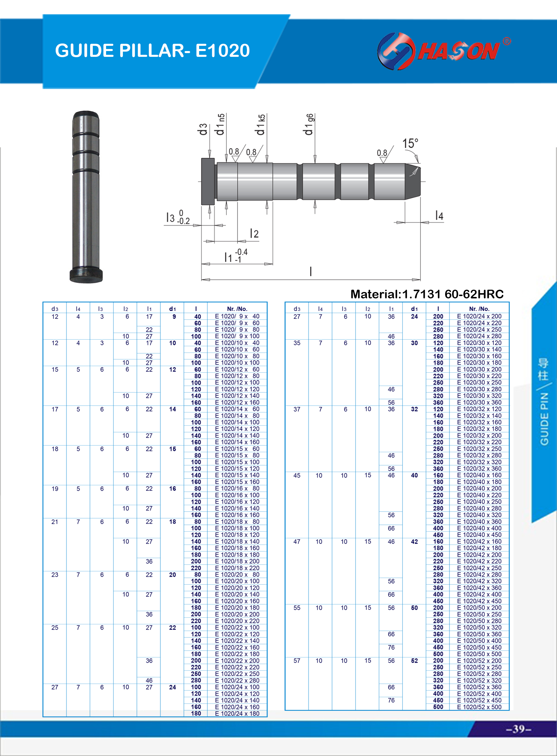 GUIDE PILLAR- E1020